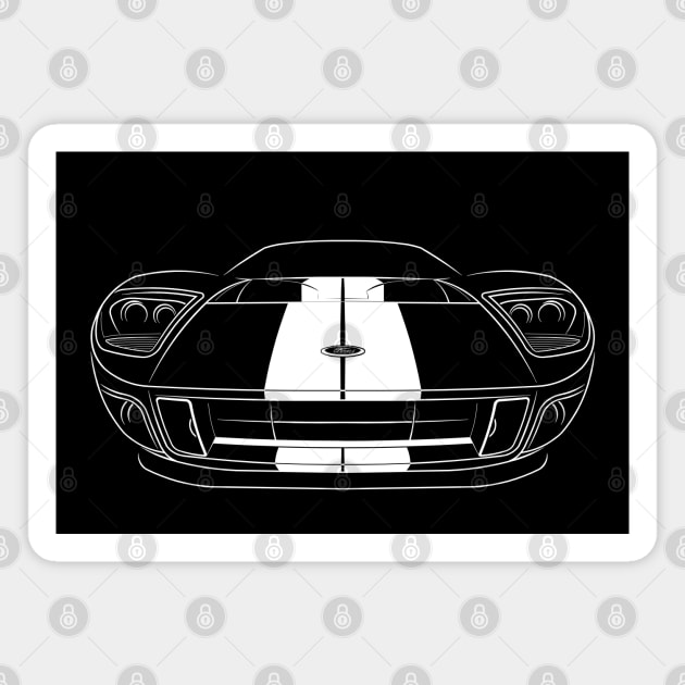 Ford GT - front stencil, white Magnet by mal_photography